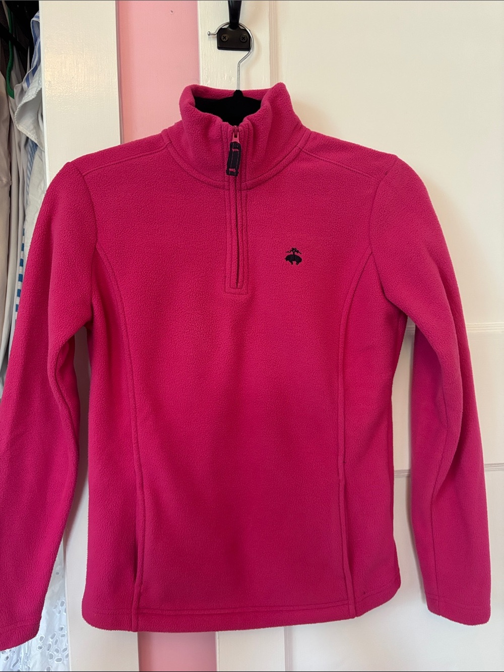 Brooks Brothers Pink Quarter-Zip Fleece Pullover